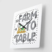 Farm to Table Tractor Windmill  スクエア壁時計 (傾斜)