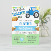 Farm tractor boy ANY AGE birthday invitation. 招待状 (スタンド正面)