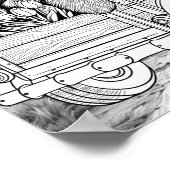 Farm truck Newfoundland Puppies with tulips ポスター (角)