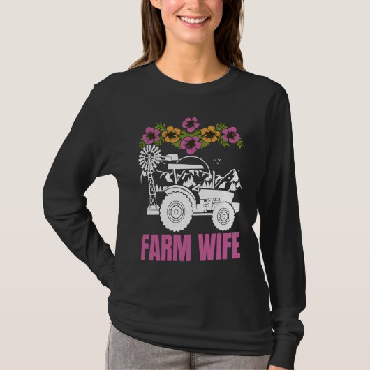Farm Wife tractors Farmer Farming Tractor Tシャツ (正面)