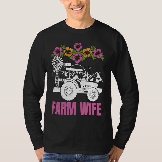 Farm Wife tractors Farmer Farming Tractor Tシャツ (正面)