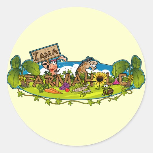 Farmaholicロゴラウンドスティッカー ラウンドシール (正面)