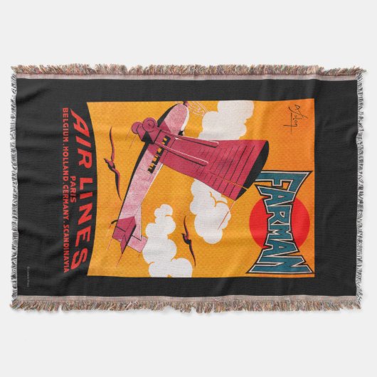 Farmanの兄弟航空会社F-170の単葉機ポスター スローブランケット (正面)