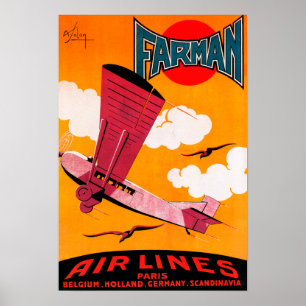 Farmanの兄弟航空会社F-170の単葉機ポスター ポスター
