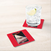 Farman航空会社のFarman 300の単葉機の広告宣伝Poste スクエアペーパーコースター (インサイチュ)