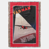 Farman航空会社のFarman 300の単葉機の広告宣伝Poste スローブランケット (正面縦)