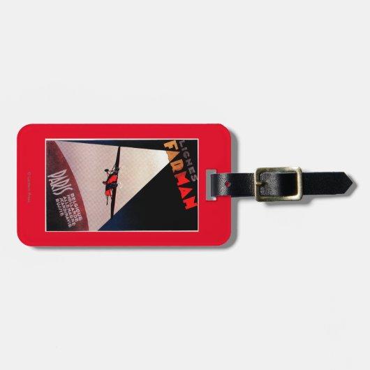 Farman航空会社のFarman 300の単葉機の広告宣伝Poste ラゲッジタグ (正面横)