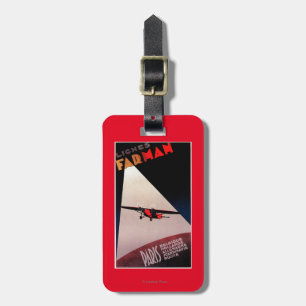 Farman航空会社のFarman 300の単葉機の広告宣伝Poste ラゲッジタグ