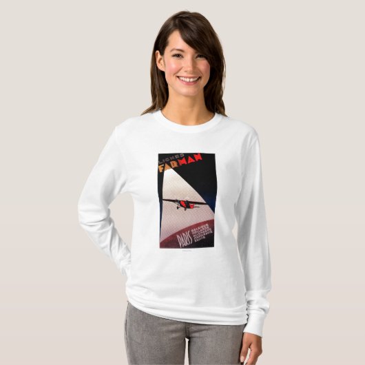 Farman航空会社のFarman 300の単葉機の広告宣伝Poste Tシャツ (正面フル)