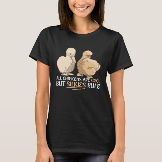 Farmer Animal Silkie Chicken Silky Mama Tシャツ (正面)