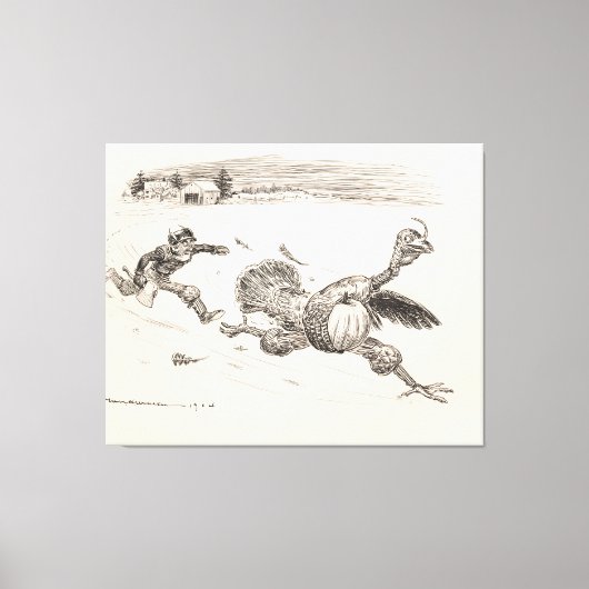Farmer Chasing Turkey - William Walker キャンバスプリント (正面)