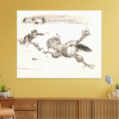 Farmer Chasing Turkey - William Walker キャンバスプリント (インサイチュ (リビング))