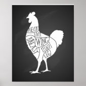 farmer chicken butcher meat cuts art small holder ポスター (正面)