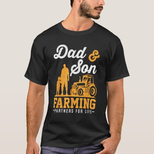 Farmer Family Dad And Son Farming Matching Boys Fa Tシャツ (正面)