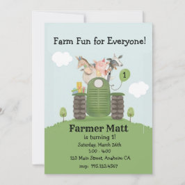 Farmer Fun for Everyone Birthday Invitation 招待状
