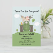 Farmer Fun for Everyone Birthday Invitation 招待状 (スタンド正面)
