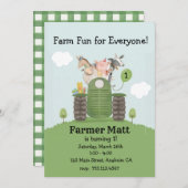 Farmer Fun for Everyone Birthday Invitation 招待状 (正面/裏面)