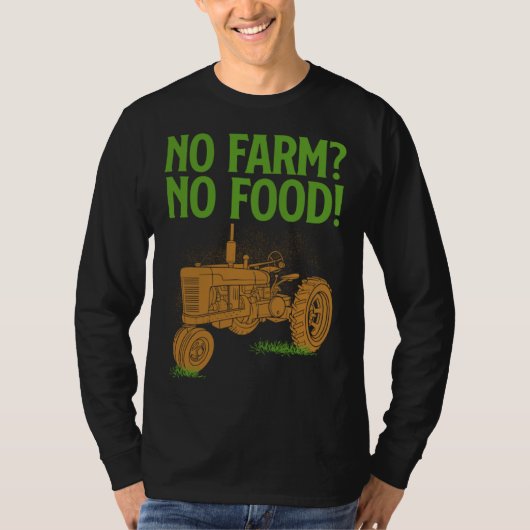 Farmer Gif  No Farm No Food Tシャツ (正面)