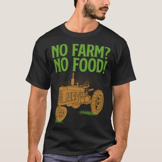 Farmer Gif  No Farm No Food Tシャツ (正面)