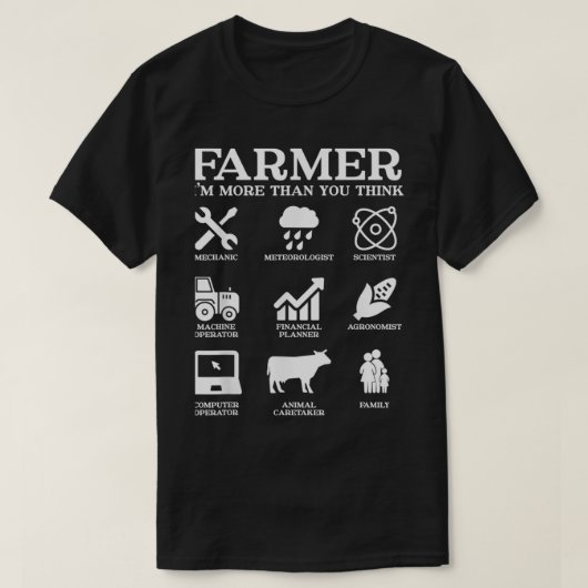 Farmer Gift Idea Farming Agriculture Patriotic Far Tシャツ (デザイン正面)