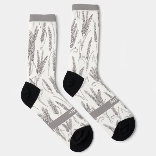 Farmer harvest wheat ears, Thanksgiving ソックス (右)