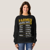 Farmer Hourly Rate  Funny Farmer Farming Lover スウェットシャツ (正面フル)
