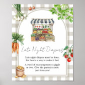 Farmer Locally Grown Shower Late Night Diaper Sign ポスター (正面)