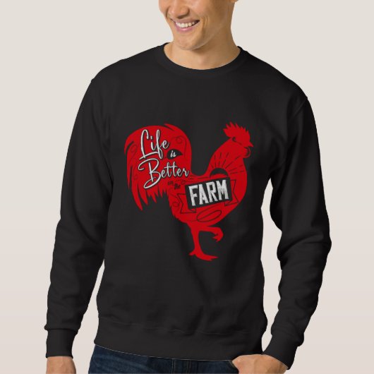 Farmer On The Farm Rooster スウェットシャツ (正面)