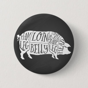 farmer pig pork butcher meat cuts art small holder 缶バッジ