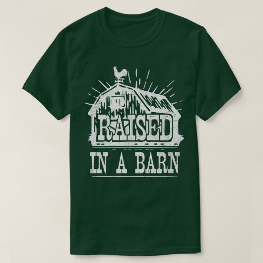 Farmer Raised In A Barn Funny Farming Family Match Tシャツ (デザイン正面)