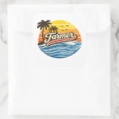 Farmer Retro Sunset Design スクエアシール (バッグ)