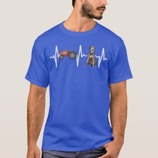 Farmer Tractor Irish Wolfhound Heartbeat Dog Lover Tシャツ