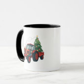 Farmer Tractor Xmas Lighting Tractor Christmas   マグカップ (正面左)