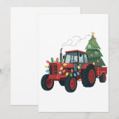 Farmer Tractor Xmas Lighting Tractor Christmas 案内状 (正面/裏面)