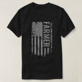 Farmer USA Flag Distressed design Tシャツ (デザイン正面)