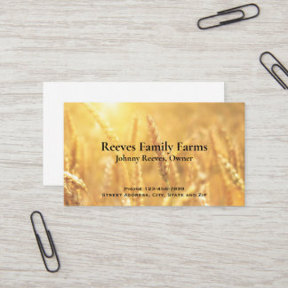 Farmer Wheat Farm Agricultural Business Cards 名刺