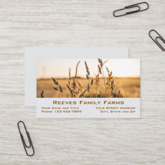 Farmer Wheat Farm Agricultural Business Cards 名刺