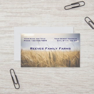 Farmer Wheat Farm Agricultural Business Cards 名刺