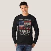 Farmer with USA Flag Proud American Farmer Tシャツ (正面フル)