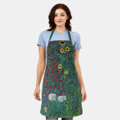 Farmergarden wひまわりクリムト別ヴィンテージ花 エプロン (着用した状態)