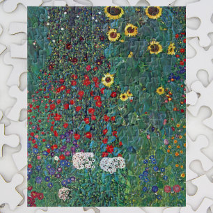 Farmergarden w Sunflower by Klimt, Vintage Flowers ジグソーパズル