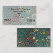 Farmergarden with Sunflower by Gustavクリムト 名刺 (正面/裏面)