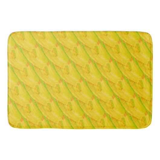 Farmer's Citrus Yellow Botanical Art バスマット (正面)