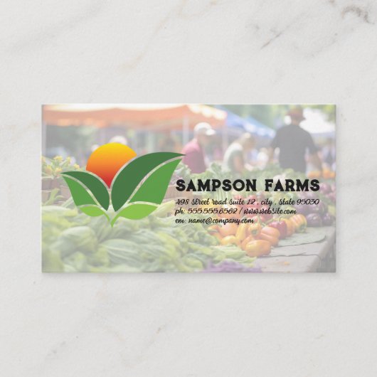 Farmers Market | ナチュラルロゴ 名刺 (正面)