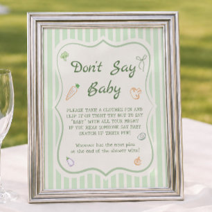 Farmers Market ベビーシャワー Don't Say Baby ゲーム ポスター