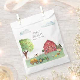 Farmers Market 赤い納屋のトラクター ベビーシャワー フェイバーバッグ