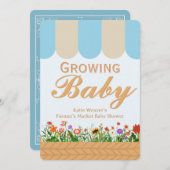 Farmers Market Baby Shower - Blue 招待状 (正面/裏面)
