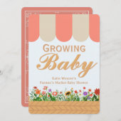 Farmers Market Baby Shower - Pink  招待状 (正面/裏面)