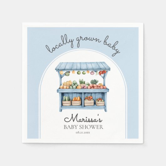 Farmers Market Boy Baby Shower スタンダードカクテルナプキン (正面)