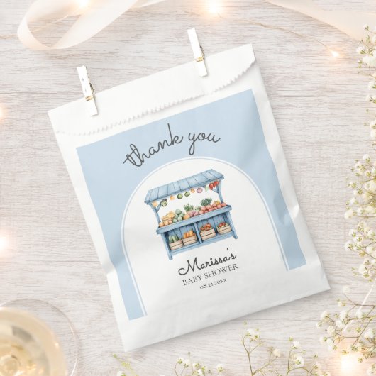 Farmers Market Boy Baby Shower フェイバーバッグ (クリップ留めされた状態)